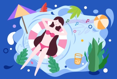 夏天去海边游泳度假