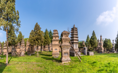 中国河南嵩山少林寺的塔林