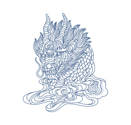 龙生肖图形线条图案
