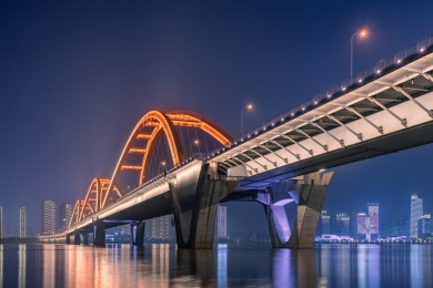 长沙福元路大桥夜景