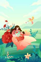 母亲节女儿和妈妈在一起庆祝