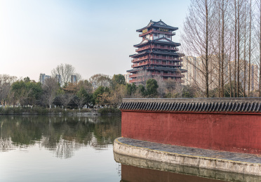 中国湖北天门西湖公园茶经楼