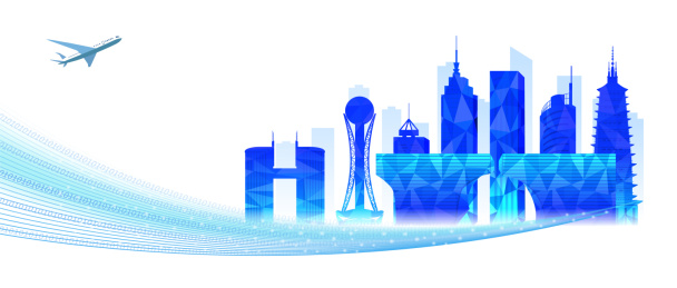 中国江苏常州市城市商务科技城市彩色插画