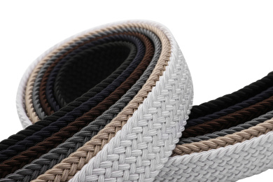 编织皮带材质局部特写