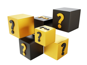 黑色黄色盲盒几何组合