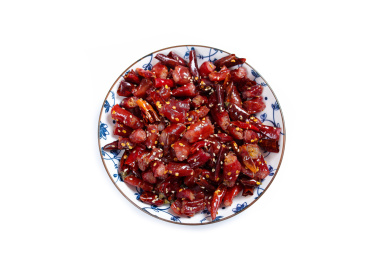 香脆美味的油炸腊猪粉肠