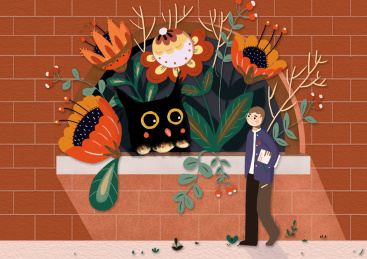 猫与男孩的邂逅