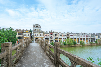 中国广东开平碉楼赤坎镇