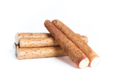 白底上摆放着山药 山药