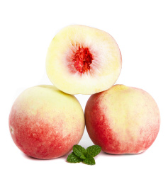 白底上摆放着冬桃 冬桃