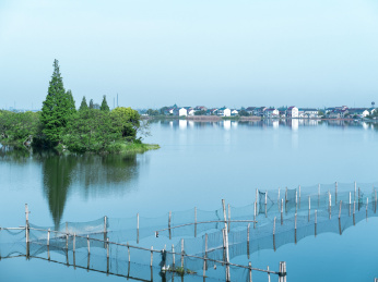 中国浙江绍兴东鉴湖水乡风景
