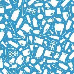 蓝白塑料袋 废弃用具背景