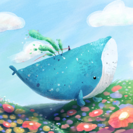 鲸鱼与花海 
