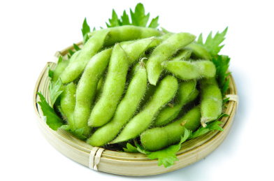 篮子里装着毛豆角 毛豆角