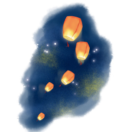 国风孔明灯 古风 古代