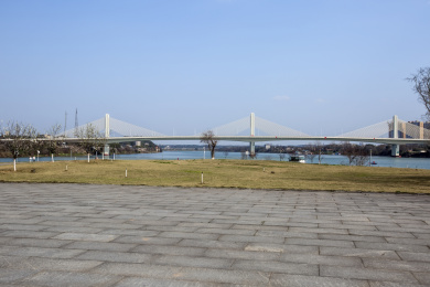 公园河岸自然风光 天空