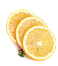 白底上的柠檬果肉 柠檬