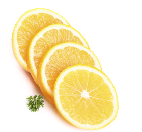 白底上的柠檬果肉 柠檬