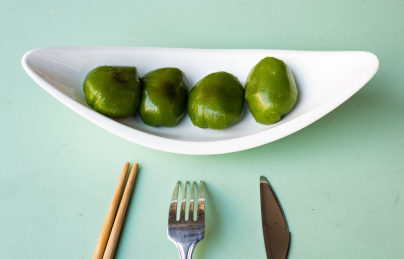 中国贵州特色小吃青团子观赏图