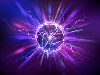 蓝紫色光感闪电元素