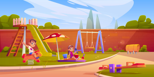 儿童玩耍公园游乐设施插图