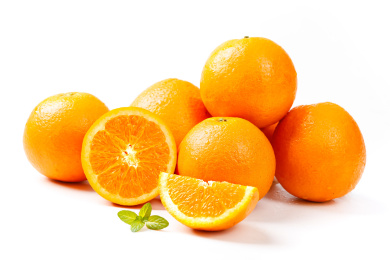 白底上放着伦晚脐橙