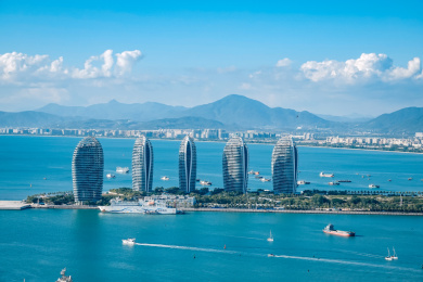 中国海南三亚凤凰岛的贝壳大楼