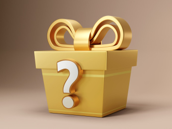 3D带问号的游戏活动金色礼盒盲盒