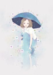 清新少女风插画
