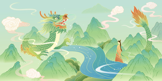 国潮端午节日节气插画