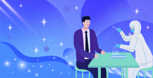 配合医生进行核酸检查的人