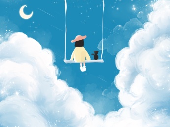 星空治愈小清新插画