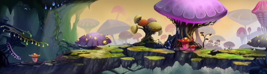 一个由洞内走洞外的魔幻题材横版场景