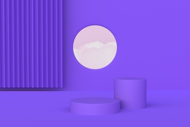 紫色简约展台电商场景