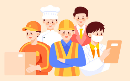 致敬五一劳动节各职业人物插画幸苦劳动海报