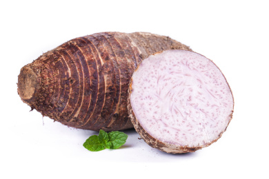 白底上摆放着荔浦芋头