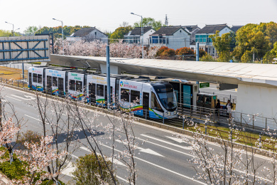 中国江苏苏州秀岸站城市风光