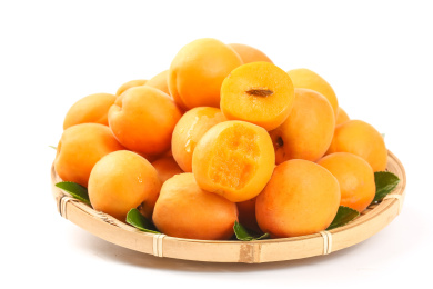 篮子里装着山东大黄杏