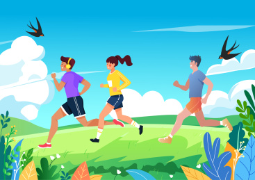 公园里跑步锻炼身体