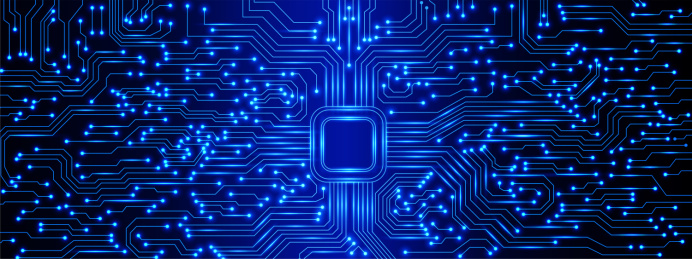 科技线条集成电路板光线粒子信息通信芯片图