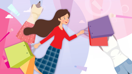 购物促销打折活动插画矢量图