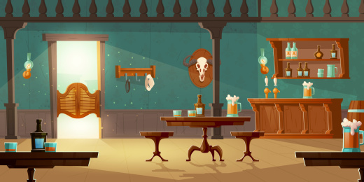 美式西部牛仔 复古木屋酒吧插图