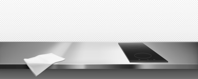 干净抹布放置 IH炉台面背景