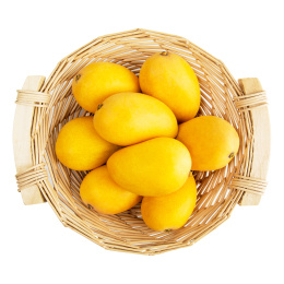 新鲜的小芒果在白色背景上