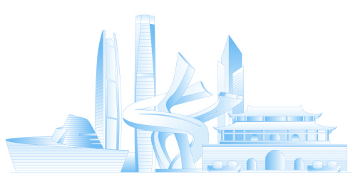 东莞城市地标建筑群矢量插画