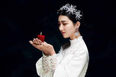 后期精修油画风格婚纱人像