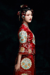 后期精修油画风格婚纱人像
