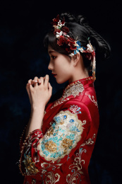 后期精修油画风格婚纱人像