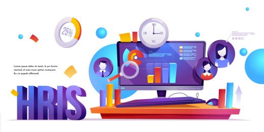人资管理系统卡通插图