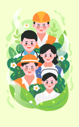 五一劳动节致敬职业劳动者插画人物劳动海报
